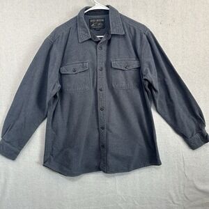 Grizzly Mountain Sz XL Button Up Flannel Grey Shirt Men's